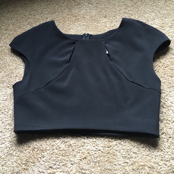 NWT Francesca's Black Structured Crop Top