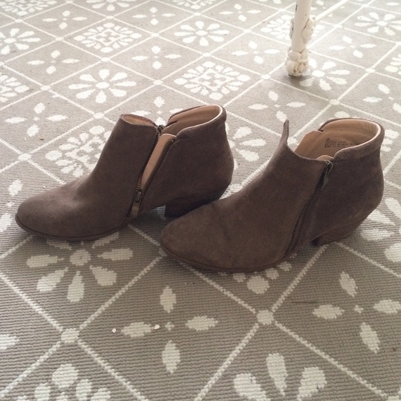 Brown suede ankle boots