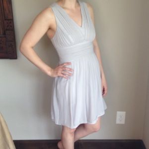 Ann Taylor gray chiffon bridesmaid dress