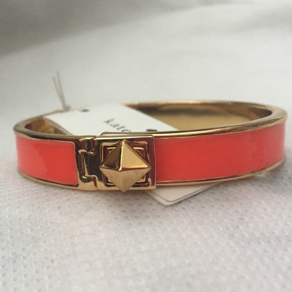 New Kate Spade orange bangle bracelet locked in