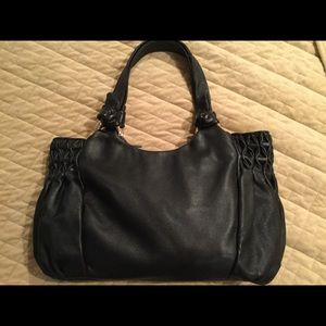 Elliott Lucca black pebble leather handbag