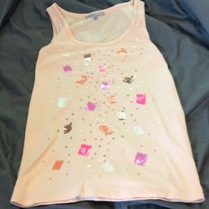 Sequin peach tank top
