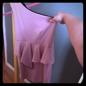 One shoulder peplum bodycon dress