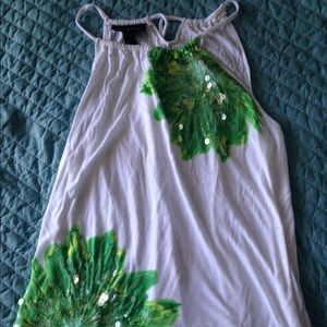 Tropical summer INC top with sequins