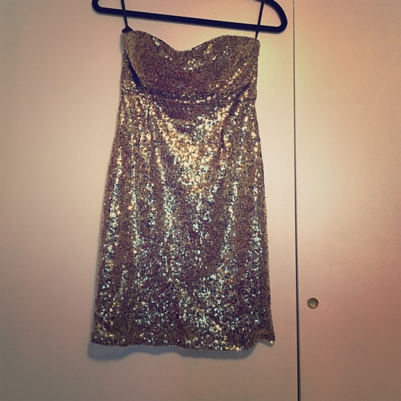 Gold sequin dress