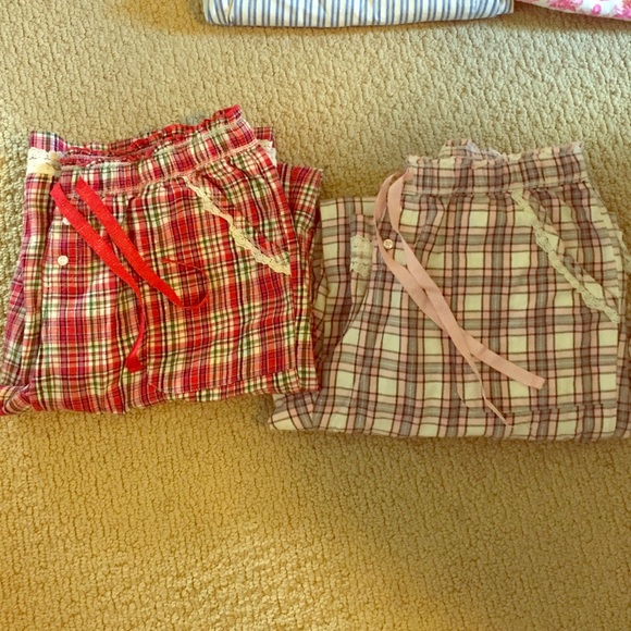 2 pairs of flannel Victoria Secret pajama pants