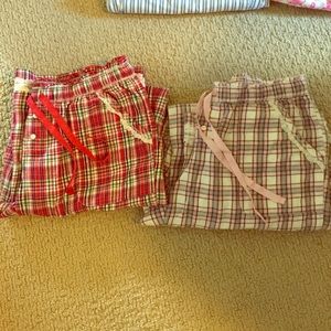 2 pairs of flannel Victoria Secret pajama pants