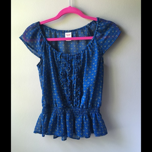 Blue chiffon blouse - Picture 1 of 2