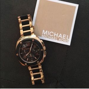 Michael Kors black and gold watch