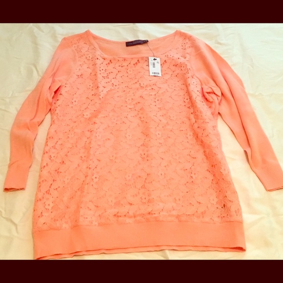 The Limited Peach 3/4 Sleeve Sweater NWT