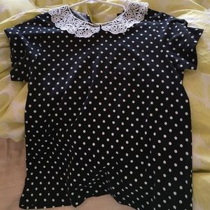 Topshop Polka Dot Collared Shirt