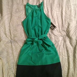 Express halter color block dress
