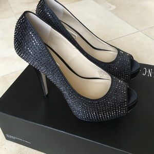 Inc black sequin shoes
