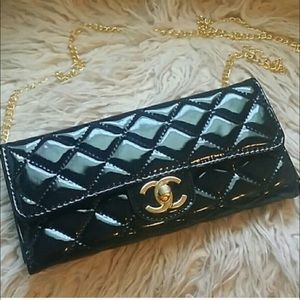 Quilted patent leather cross body