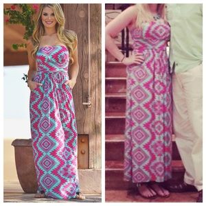 Aztec tribal print maxi dress