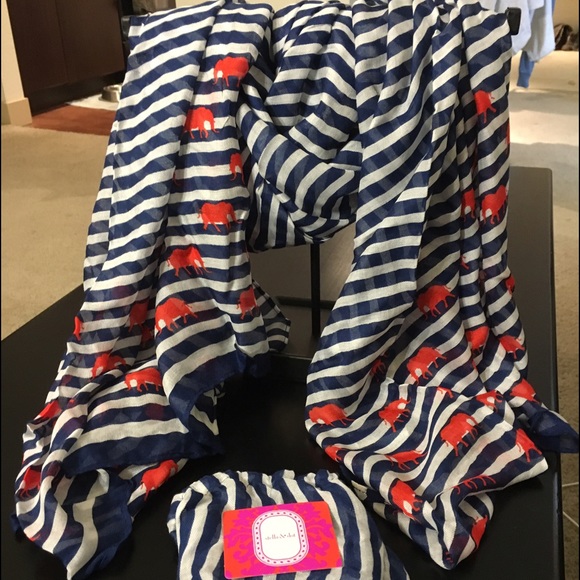 Navy and white striped scarf - Stella&Dot