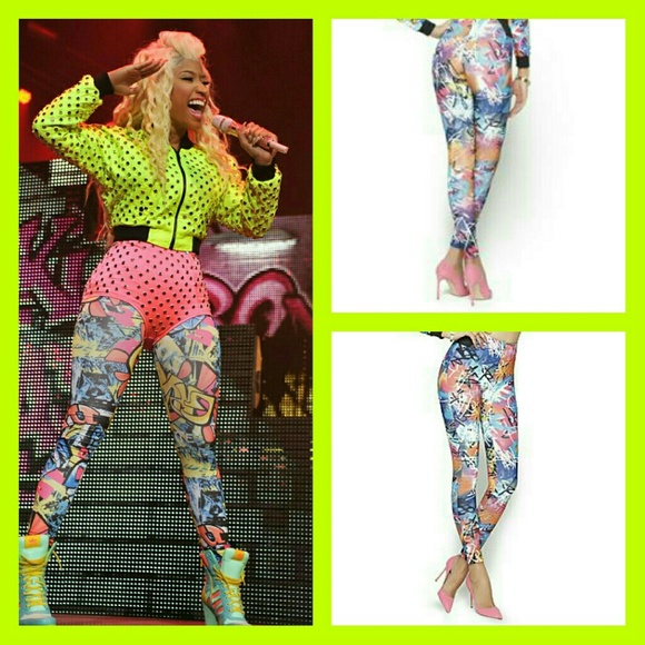 ❌SOLD❌Stretch Leggings GRAPHIC Nicki Minaj - Picture 2 of 3