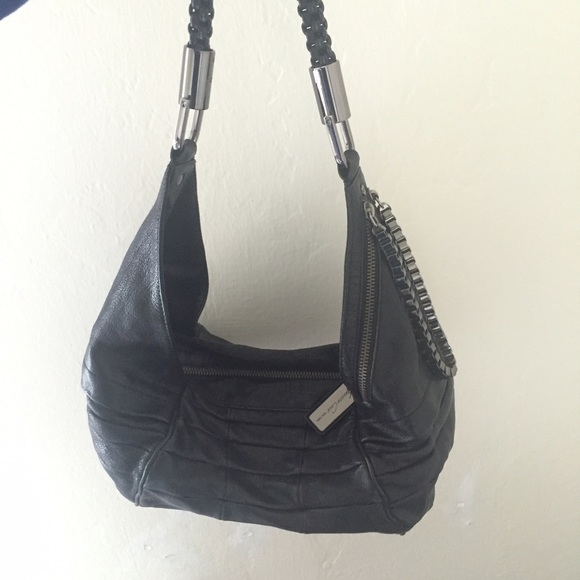 Black Leather Purse - lots of pockets!