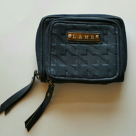L.A.M.B. Bifold Blue Houndstooth Wallet