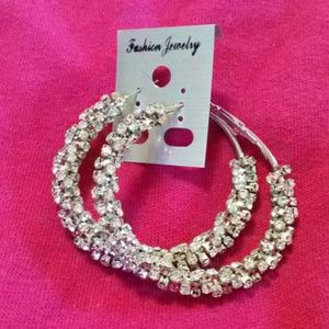 Silver Blinged hoops