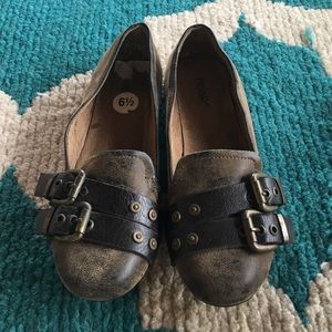 Nicole distressed "leather" flats