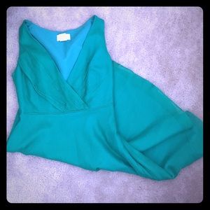 Green silk dress