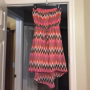 Strapless high low dress