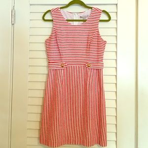 Red and white striped dress