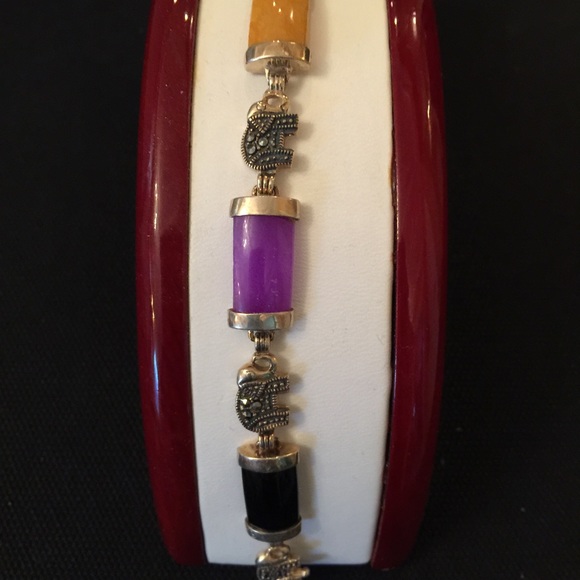 Jade silver bracelet