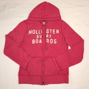 Pink hollister zip up