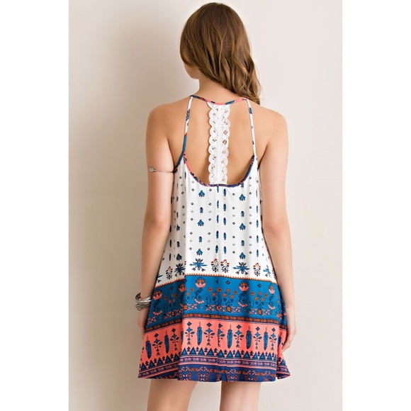 •BUY2/1FREE• Border Boho Halter A-line Dress - Picture 2 of 4