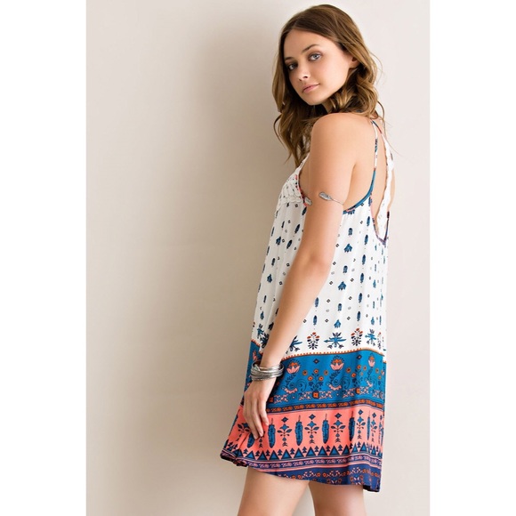 •BUY2/1FREE• Border Boho Halter A-line Dress - Picture 4 of 4