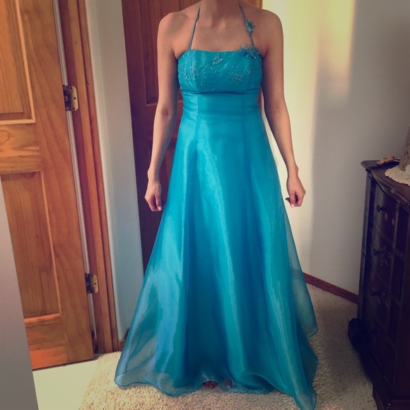 Gorgeous Blue David Bridal Dress with Bead Accents