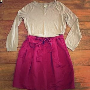 Gray old navy sweater and maroon now skirt