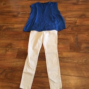 Blouse and cropped jeans