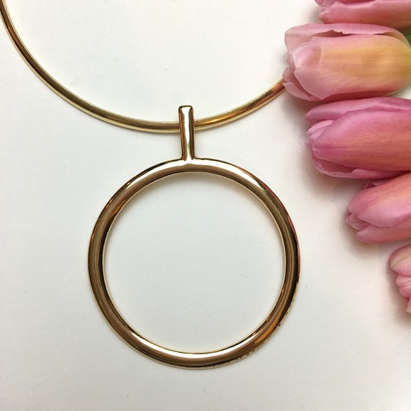 Last One! Gold Hoop Choker Necklace - Picture 2 of 4