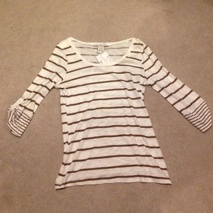 White and Tan Shirt
