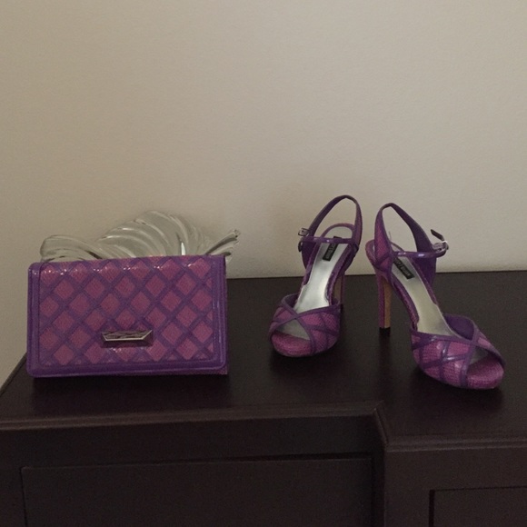 White House Black Market Shoes - Purple shoes and matching purse