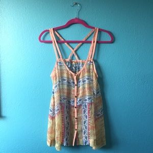 Free a people sheer patterned top
