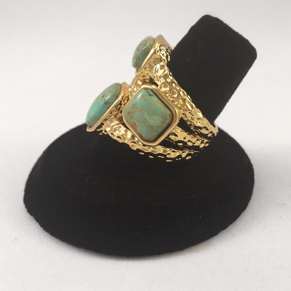 3 stone turquoise ring - Picture 2 of 3