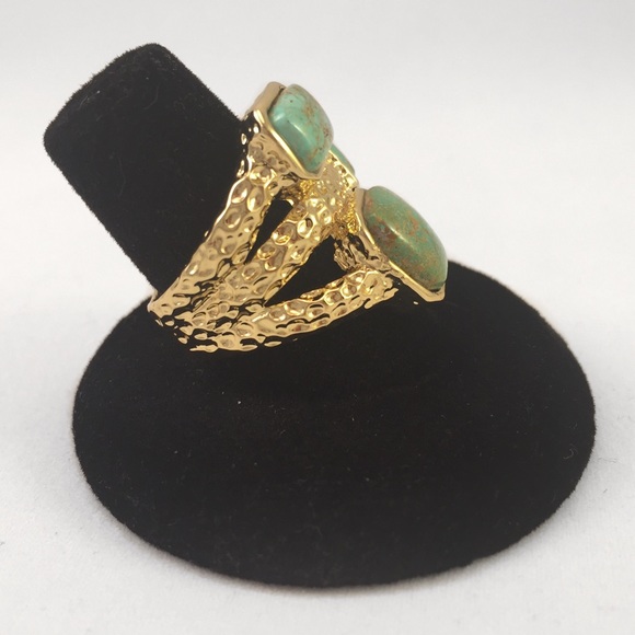 3 stone turquoise ring - Picture 3 of 3