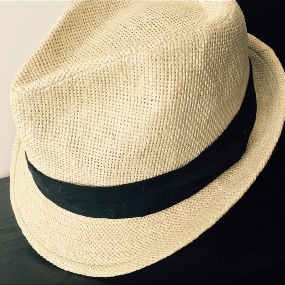 ✖️SOLD✖️ JFH Straw Fedora with Black Cotton Band - Picture 1 of 4