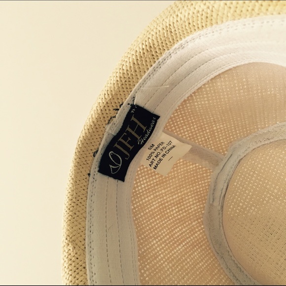 ✖️SOLD✖️ JFH Straw Fedora with Black Cotton Band - Picture 4 of 4