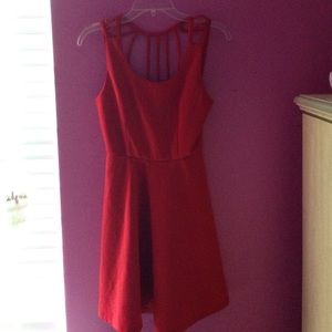 Red back out mini dress 👗
