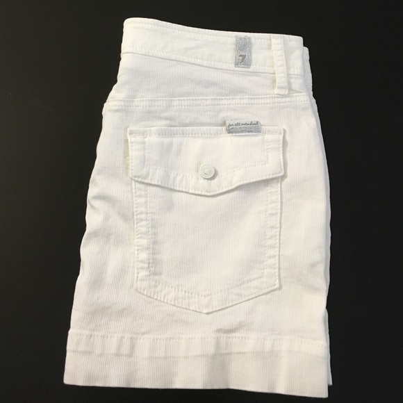White denim 7 For All Mankind mini skirt