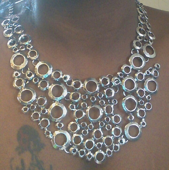 Silver statement necklace