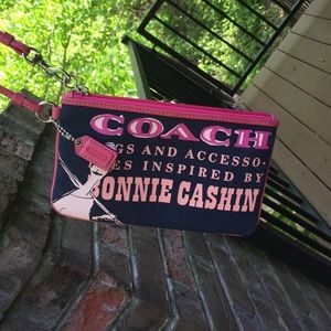 Coach Wristlet, navy & pink