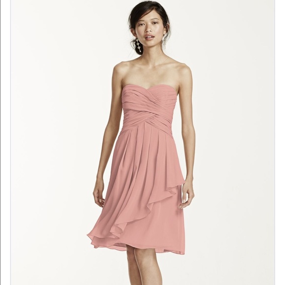 Crinkle Chiffon Dress with Front Cascade