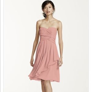 Crinkle Chiffon Dress with Front Cascade