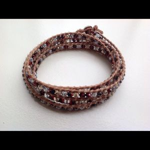 Wrap Bracelet with multi-colored beads